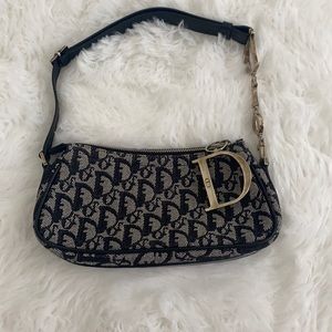 Vintage charm navy blue Dior handbag
